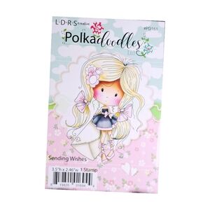 💥 $2 with any Purchase. Polkadoodles ~ Sending Wishes  Rubber Stamp